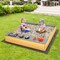 Natural Fir Wood Kids Kitchen Sandbox with Bench Outdoor Playset